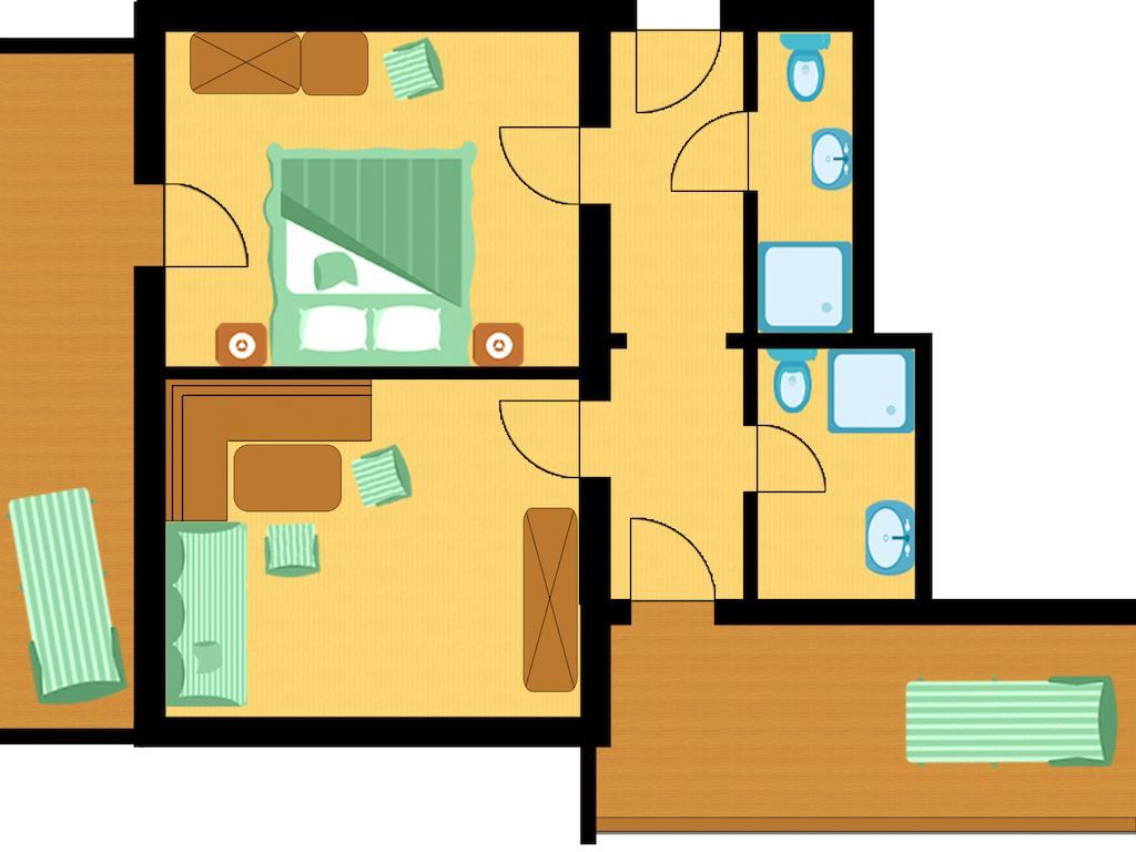 Comfort Familienzimmer mit 2 Schlafzimmern und Balkon